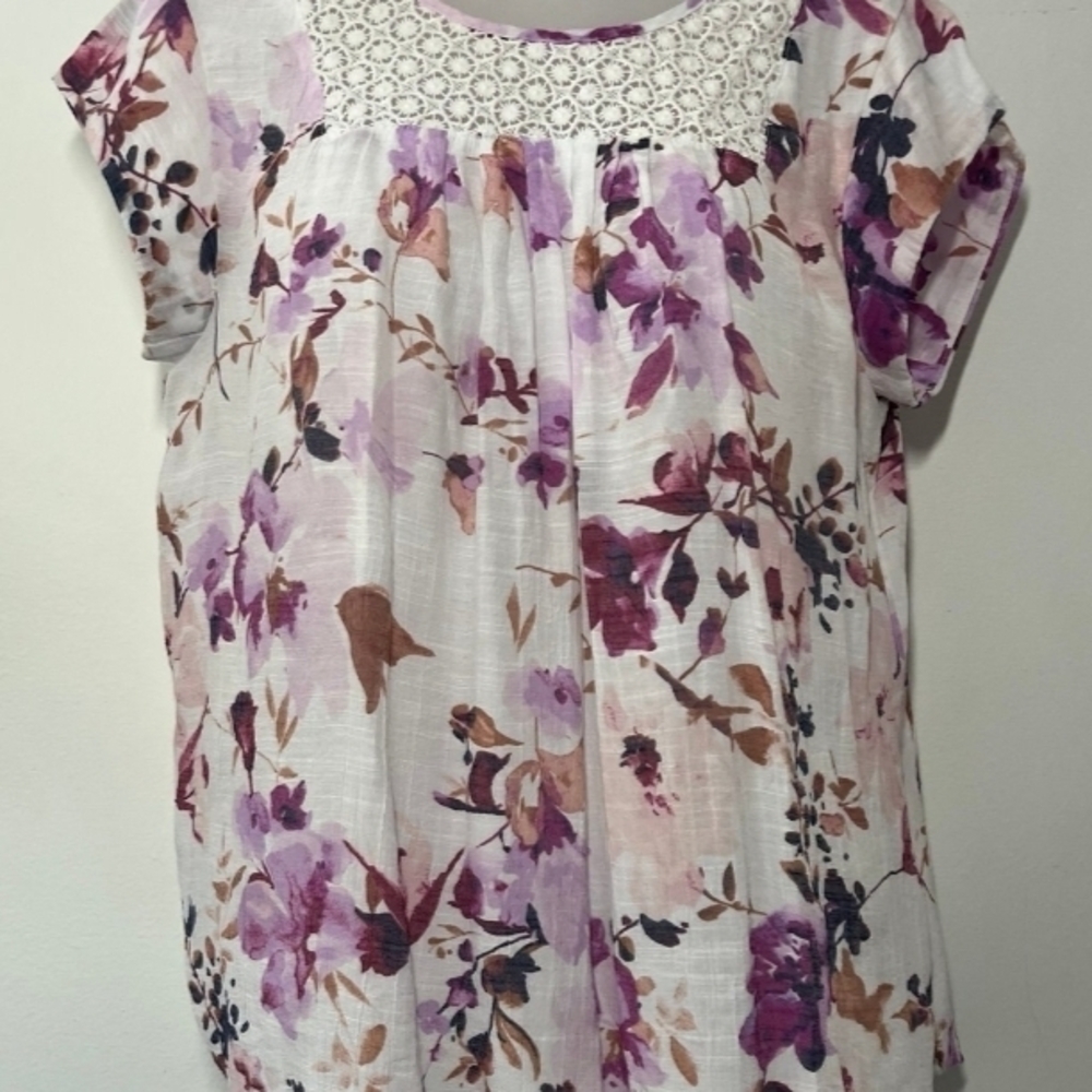 Liz Claiborne Floral Blouse in Purple and Pink